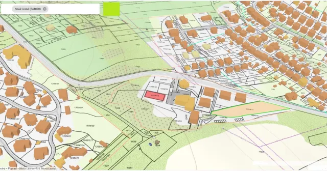 1073 Investičný stav. pozemok pre rodinné domy Nová Lesná 3574 m2